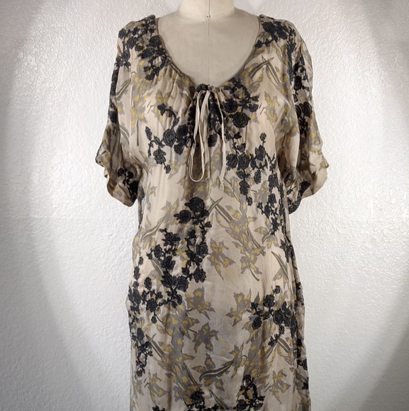 Biya by Johnny Was Napa Silk Tunic | Dress Tie Neck M NWT - Picture 1 of 4